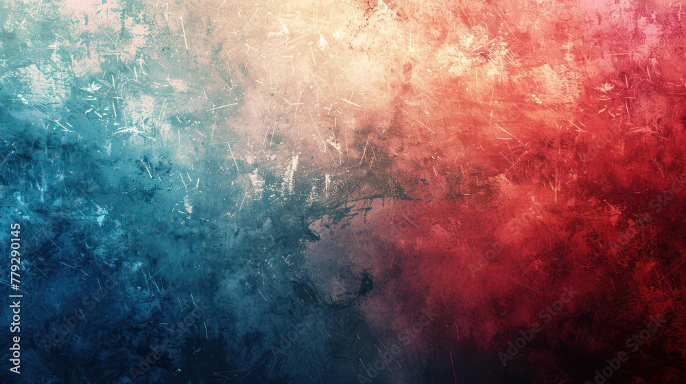 Abstract watercolor gradient banner in vibrant red and blue tones