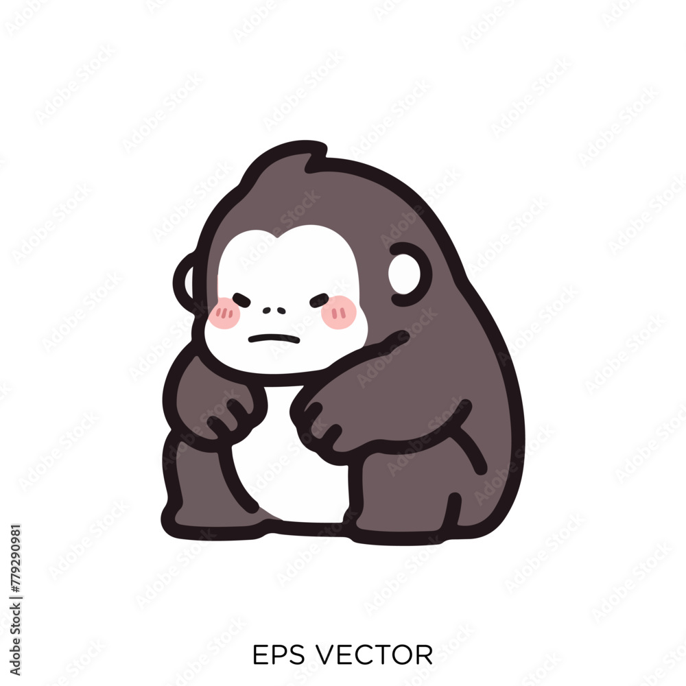 Fototapeta premium gorilla, gorilla clipart, clipart