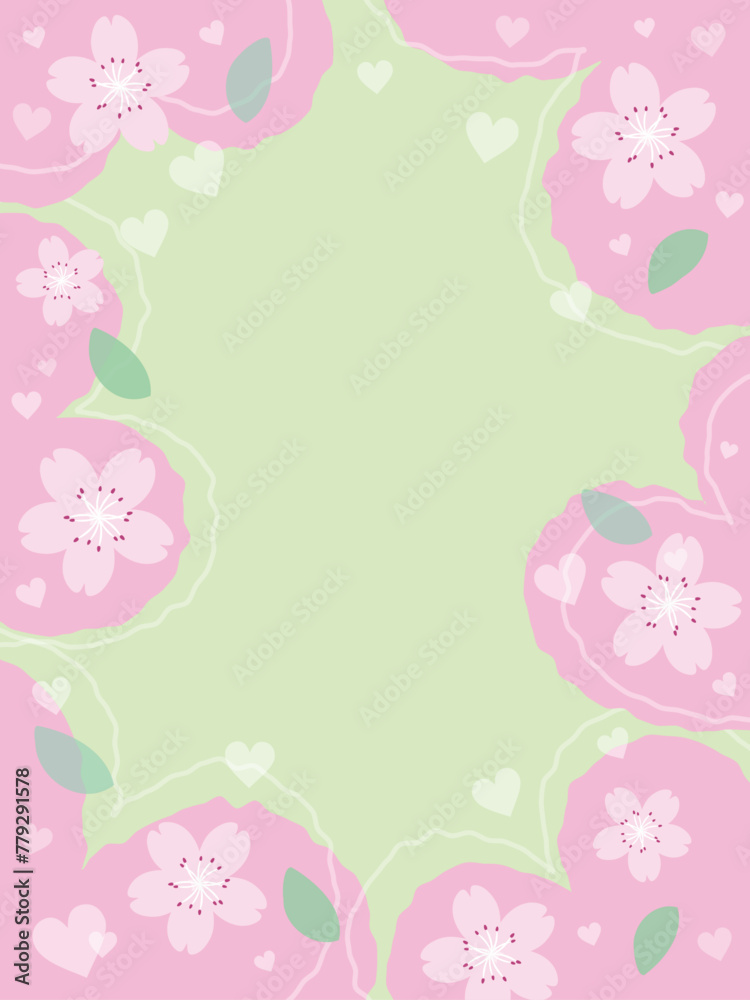 cherry blossom heart background illustration