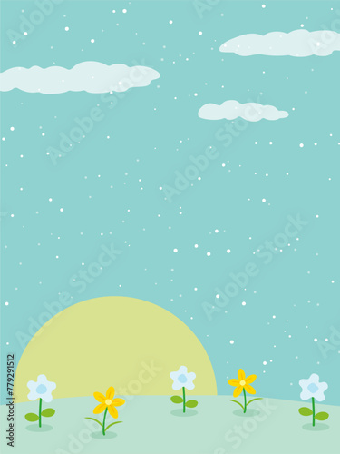 Moon aster background illustration