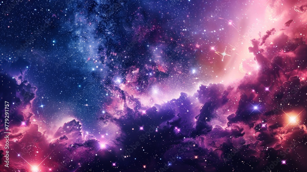 Starlight and pink and purple clouds blend together   AI generated illustration