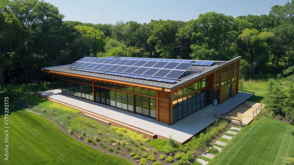 Sustainable living made easy with solar panels on th  AI generated illustration