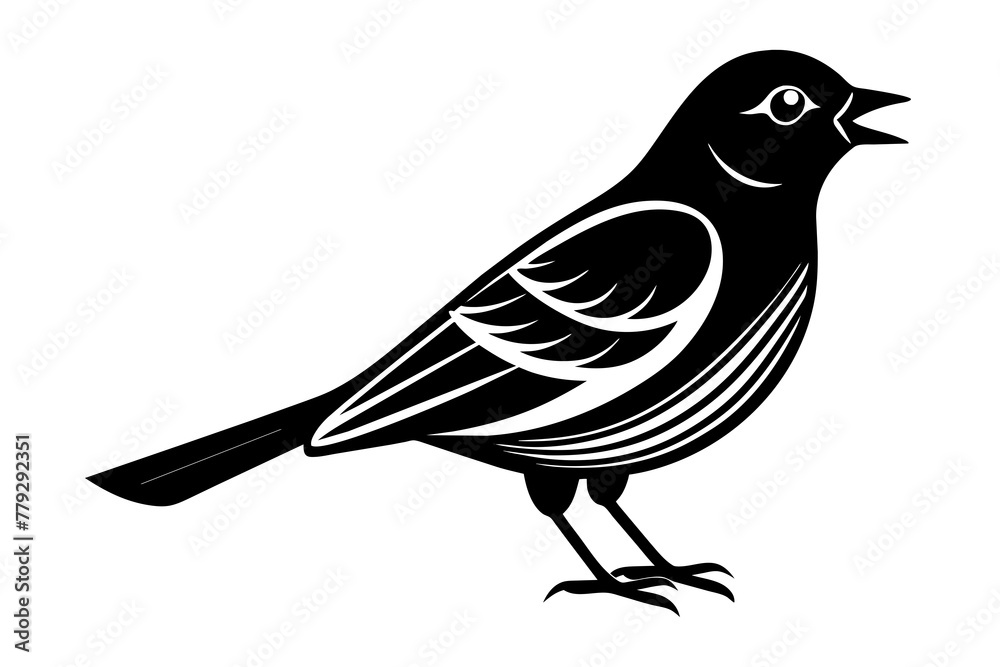 Fototapeta premium Songbirds silhouette Silhouette Vector logo Art design, Icons, and Graphics vector illustration