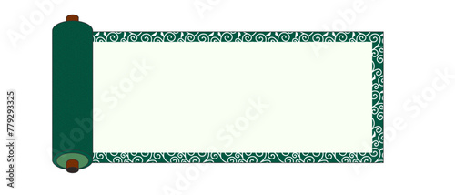 Illustration of Japanese material, unfolded scroll