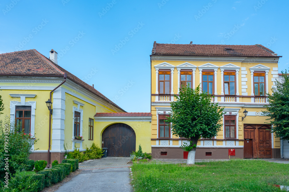 Colourful houses in Romanian town Medias Colourful houses in Romanian town Medias