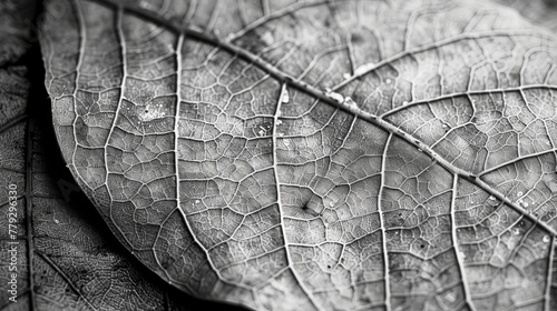 The delicate veins of a tree leaf  AI generated illustration photo