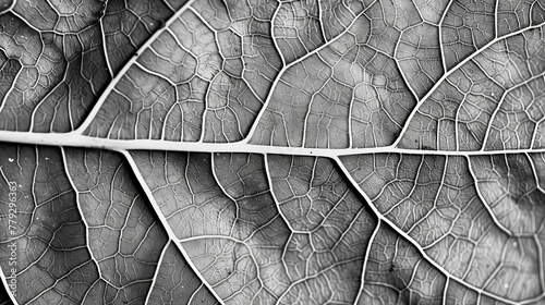 The delicate veins of a tree leaf AI generated illustration photo