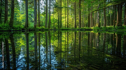 A serene forest pond 