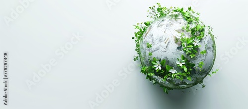 Earth day concept on white background  World environment day with copyspace or textspace  world earth day concept 