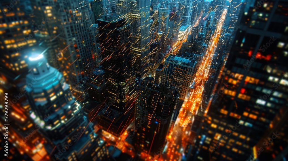 The pulsating energy of a city at night fueled by th  AI generated illustration