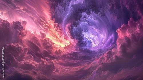 The power of pink and purple clouds evoking a sense AI generated illustration