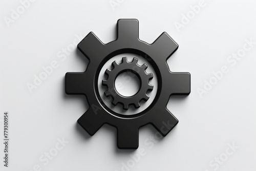  vector icon, white background, black colour icon 3D Gear icon vector. Metal gears and cogs vector. Gear icon flat design. Mechanism wheels logo. Cogwheel concept template. Settings, process, progress