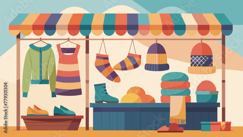 As you browse through the farmers market you cant help but be drawn to a colorful collection of knitted goods. Soft scarves cozy socks and
