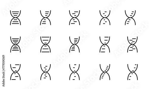 遺伝子のアイコンセット/遺伝因子/ディーエヌエー/遺伝/生態/科学/イラスト/ベクター photo