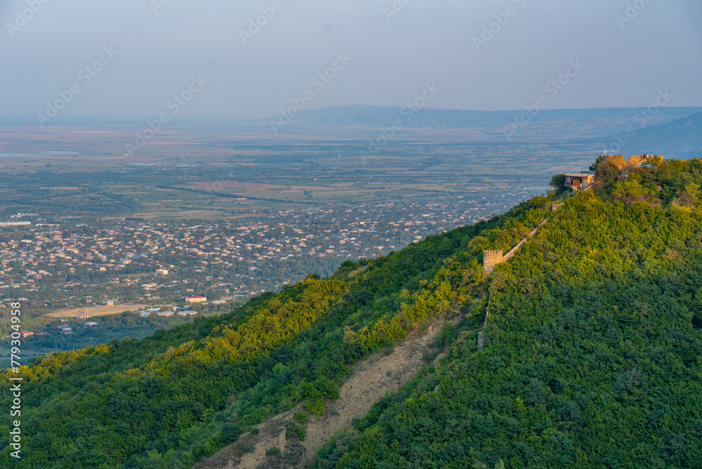 Panorama view of Tsnori and Jugaani villages in Georgia