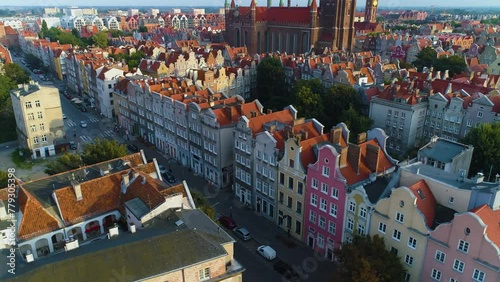 Szeroka Street Old Town Gdansk Stare Miasto Aerial View Poland
