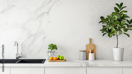 Stylish Contemporary Kitchen: Clean and Bright Design with Modern Aesthetics, Beautiful Light Setting