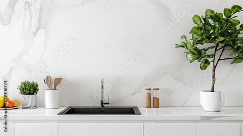 Chic Modern Kitchen: Clean and Bright Design Featuring Contemporary Elements, Inviting and Beautiful Setting