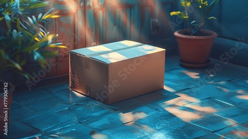 Package in transit graphic