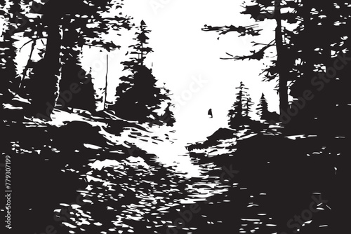 illustration of woods in forest