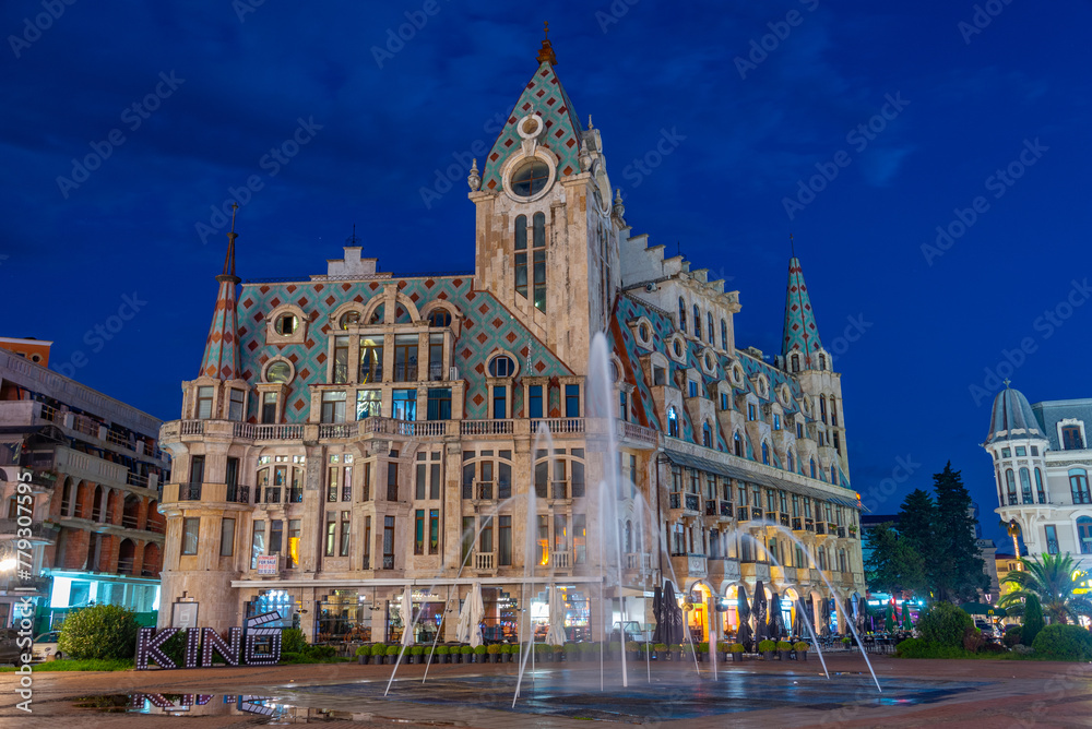 Fototapeta premium Sunrise at Europe square in Batumi, Georgia