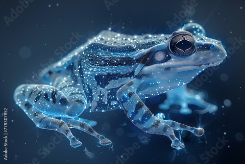 Experience the whimsical charm of nature with a neon-styled image featuring a colorful frog, blending vibrant hues and natural beauty seamlessly