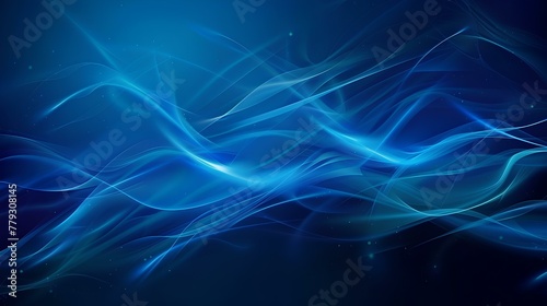 Blue Smoke Abstract Background with Flowing Waves and Smooth Motion