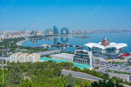 Panorama view of Baku during a sunny day in Azerbaijan