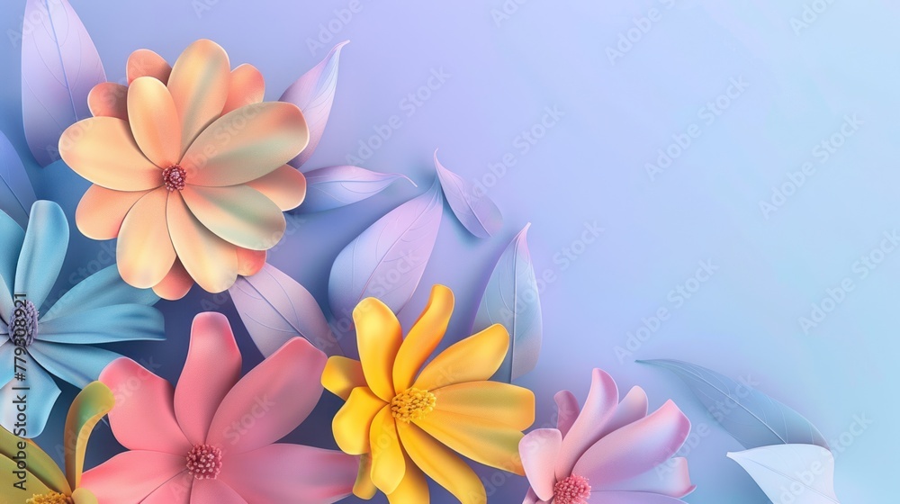AI generated background image of blooming flowers