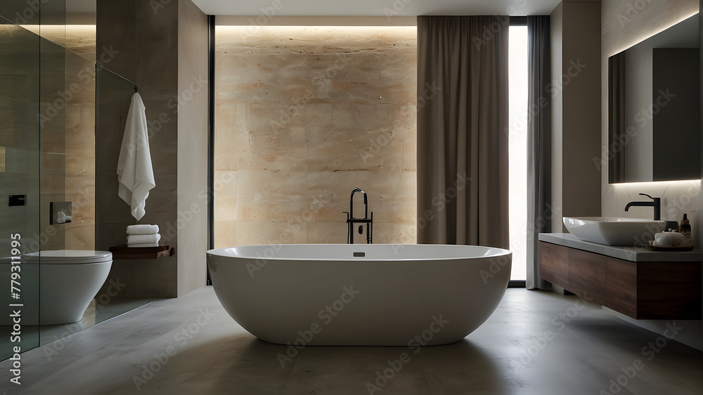 Elevate Your Space: Modern Bathroom with Freestanding Bathtub Elevate Your Space: Modern Bathroom with Freestanding Bathtub