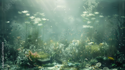 Mysterious Veil Over Aquatic Life: A Cloudy Fish Tank Scenario Revealing the Intricate Tale of Underwater Change and Adaptation