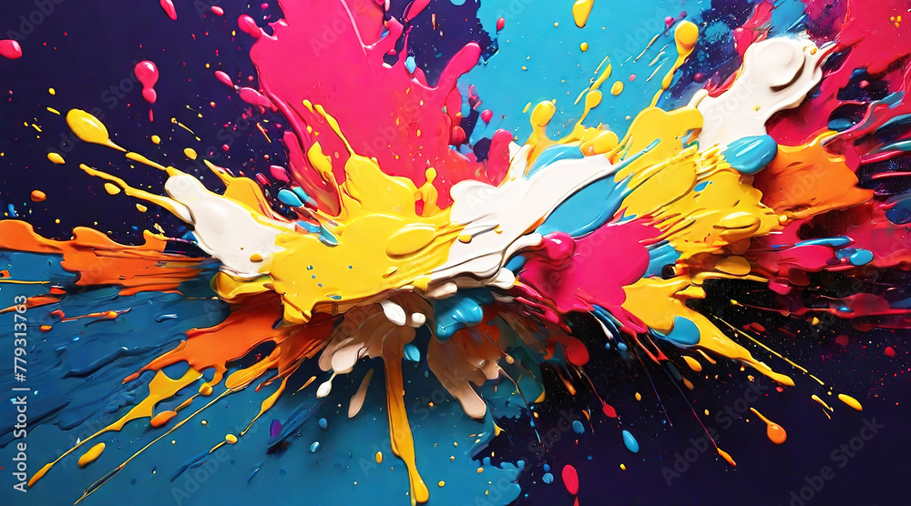 Colorful vibrant paint splashes 3d texture Colorful vibrant paint splashes 3d texture