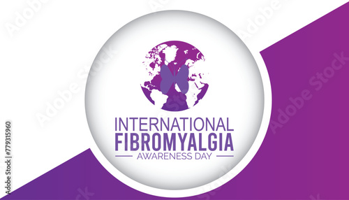 Fibromyalgia International Awareness Day observed every year in May. Template for background, banner, card, poster with text inscription.