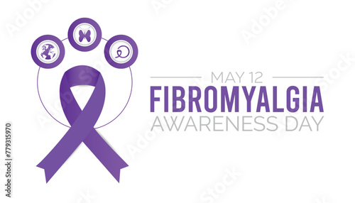 Fibromyalgia International Awareness Day observed every year in May. Template for background, banner, card, poster with text inscription.