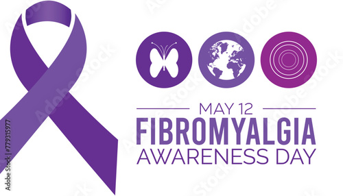 Fibromyalgia International Awareness Day observed every year in May. Template for background, banner, card, poster with text inscription.