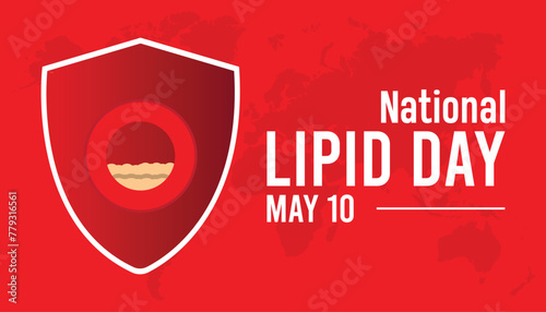 National Lipid Day observed every year in May. Template for background, banner, card, poster with text inscription.