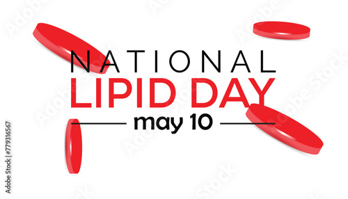 National Lipid Day observed every year in May. Template for background, banner, card, poster with text inscription.
