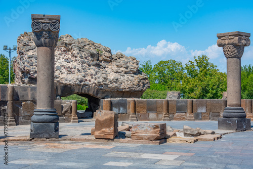 Ruins of the Zvartnots cathedral in Armenia photo