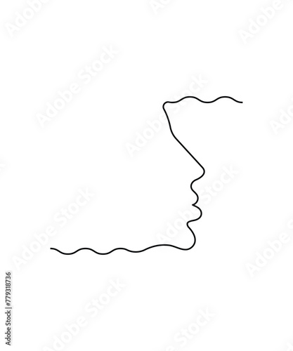 face one line art, vector best line icon.