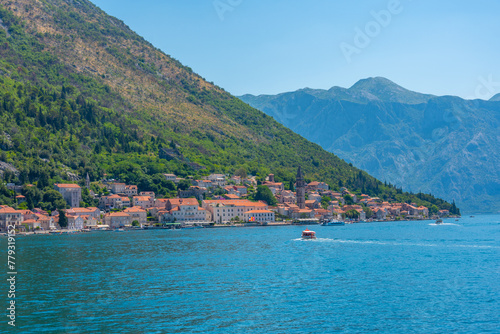 Perast town in Montenegro situated at Boka Kotorska bay