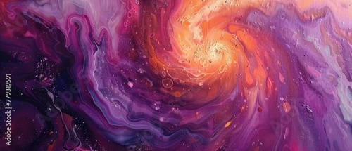 The swirling colors of a galaxy or nebula