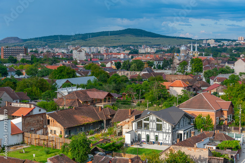 Panorama view of Hunedoara, Romania photo