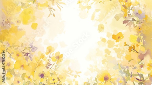 水彩の花の枠、テクスチャー7