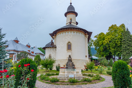 Varatec monastery during a cloudy day in Romania photo