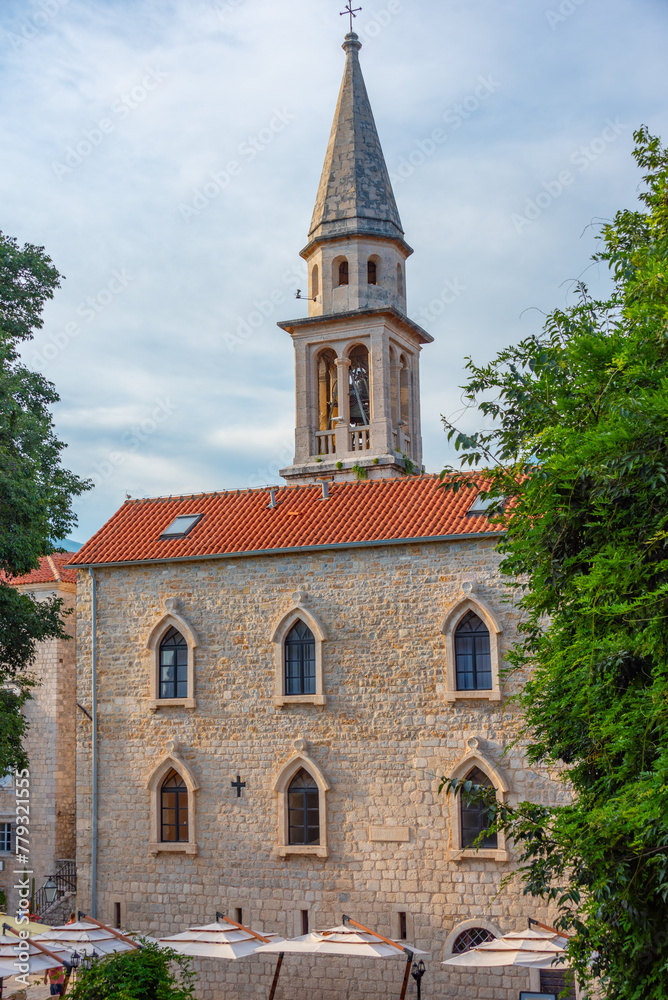 The Church of Sveti Ivan in the old town of Budva, Montenegro
