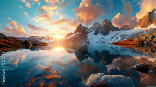 Dawn's Embrace of Snowy Peaks./n © Крипт Крпитович