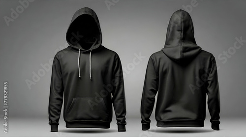 Blank sweatshirt mock up template, front, and back view, isolated on white.generative.ai
