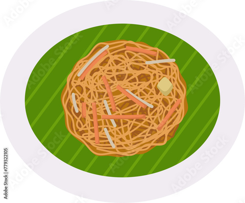 Pad Thai Thailand Food Illustration