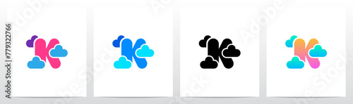 Letter Between Clouds Initial Logo Design K