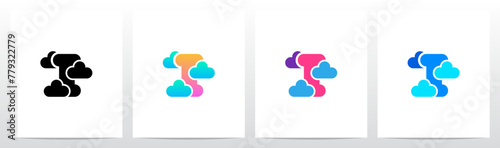 Letter Between Clouds Initial Logo Design I